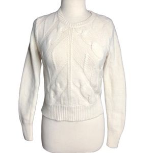 Madewell Cream Merino Wool Cable Knit Sweater